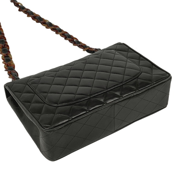 Chanel Chain Leather Shoulder Matelasse Cocomark Deca Bag Black Demi - Picture 1 of 15